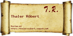 Thaler Róbert névjegykártya